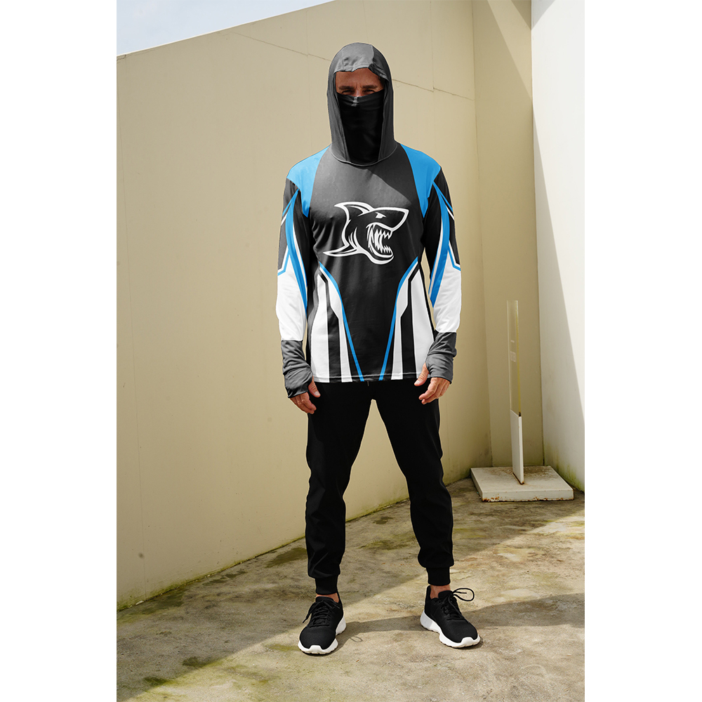 เสื้อตกปลาผู้ชาย เสื้อฮู้ดกันแ - Fishing Mask Sun Protection บทวิจารณ์และราคา