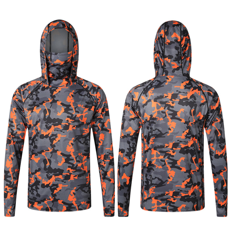 เสื้อยืดตกปลาลายพรางหน้ากากปิด - Fishing Shirt Uv Protection บทวิจารณ์และราคา